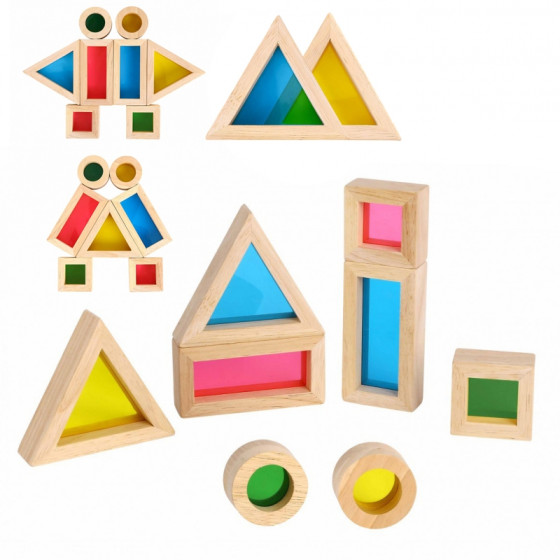 Klocki sensoryczne kolorowe lustra 8 el. / Tooky toy