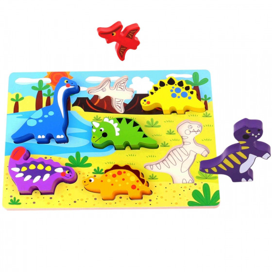 Układanka kolorowe dinozaury 7 el. / Tooky toy
