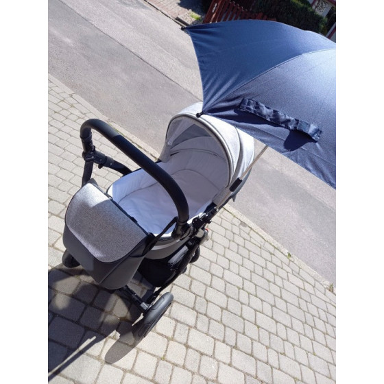 Uniwersalny parasol do wózka TB UV50 Marine / Titanium Baby