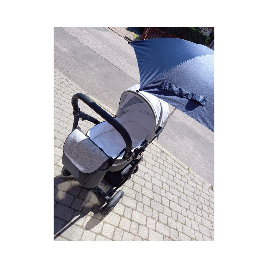 Uniwersalny parasol do wózka TB UV50 Marine / Titanium Baby
