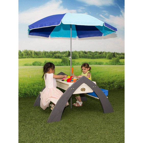Drewniany stół piknikowy z parasolem Delta / Axi