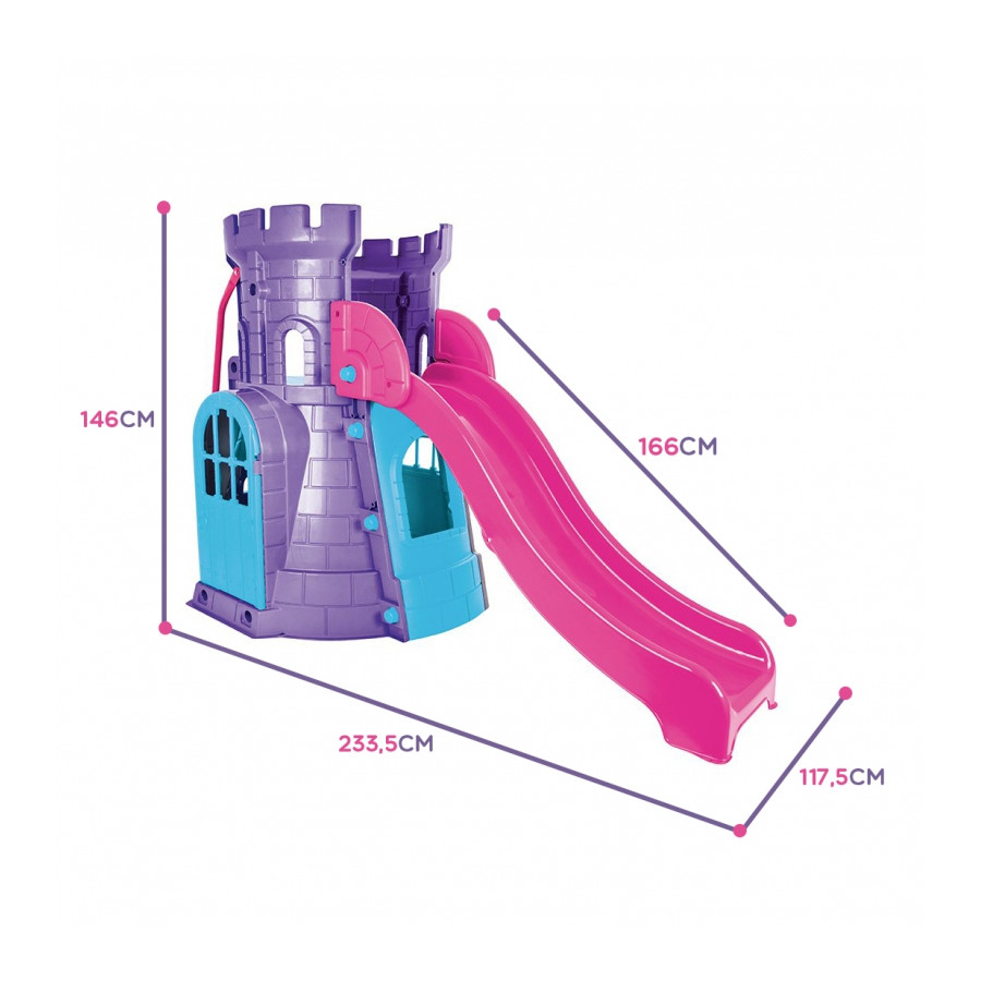 Zamek wieża ze zjeżdżalnią 166 cm / Woopie