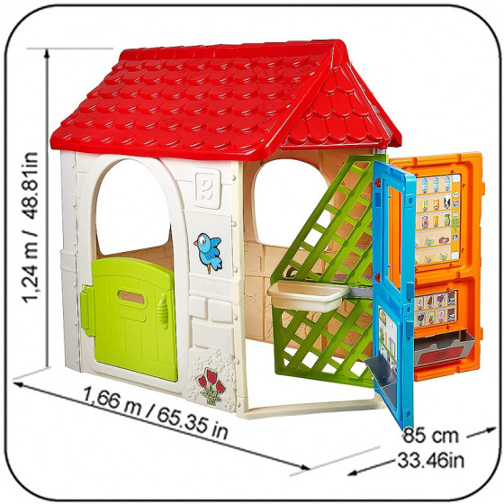 Domek ogrodowy z drzwiami obrotowymi + 6 obszarów zabaw / Feber
