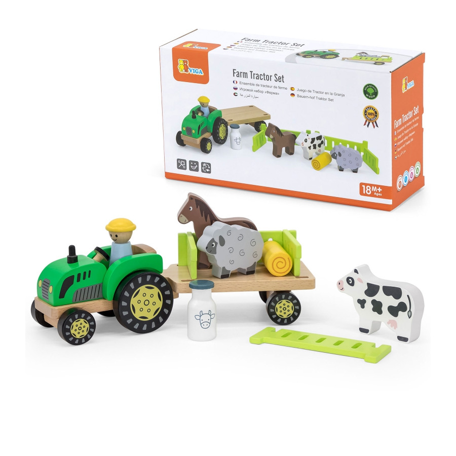 Traktor z przyczepką i zwierzątkami / Viga