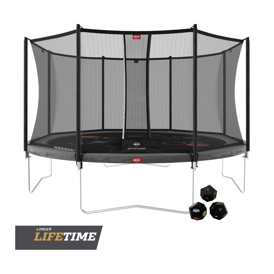 Trampolina Favorit Grey 430 cm + siatka bezpieczeństwa / Berg