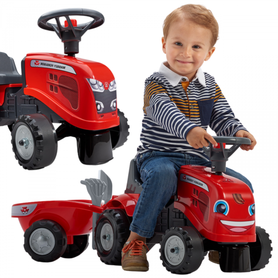 Traktorek z przyczepką Baby Massey Ferguson czerwony / Falk