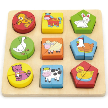 Puzzle Edukacyjne Drewniane Viga Zwierzęta