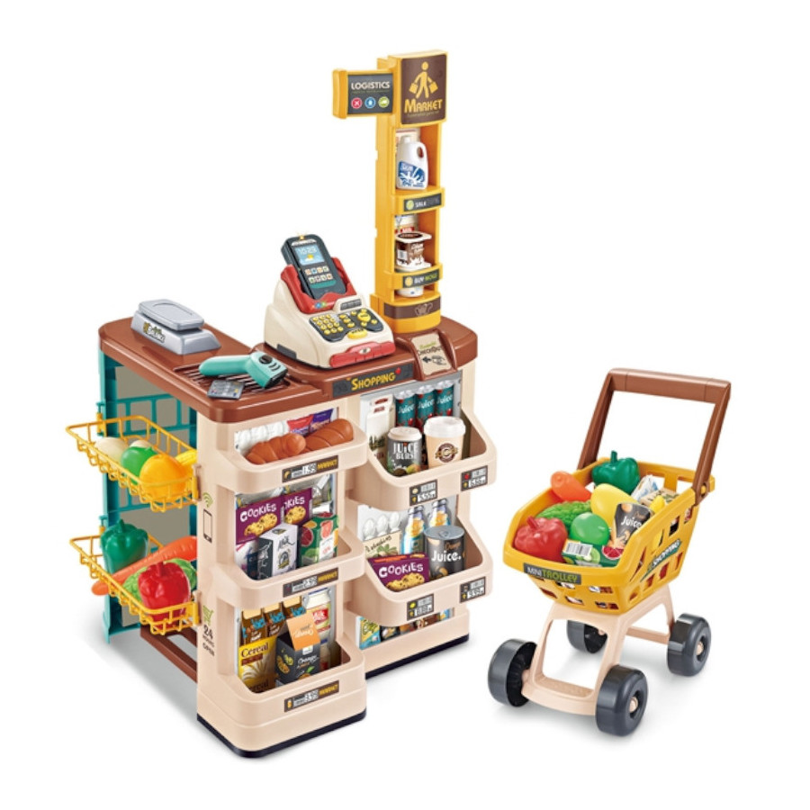 Supermarket z wózkiem sklepowym + 48 akc. / Woopie
