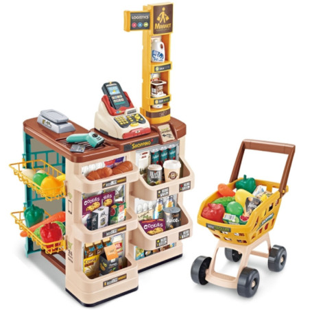 Supermarket z wózkiem sklepowym + 48 akc. / Woopie