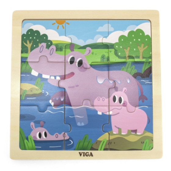 Puzzle hipopotamy 9 el. / Viga