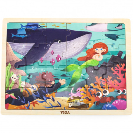 Drewniane puzzle Sekrety morza 24 el. / Viga
