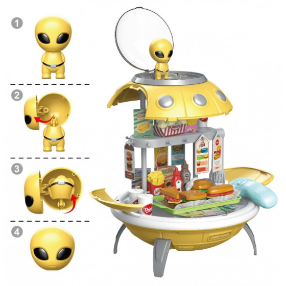 Sklep w kształcie ufo Fast Food 3w1 60 el. / Woopie
