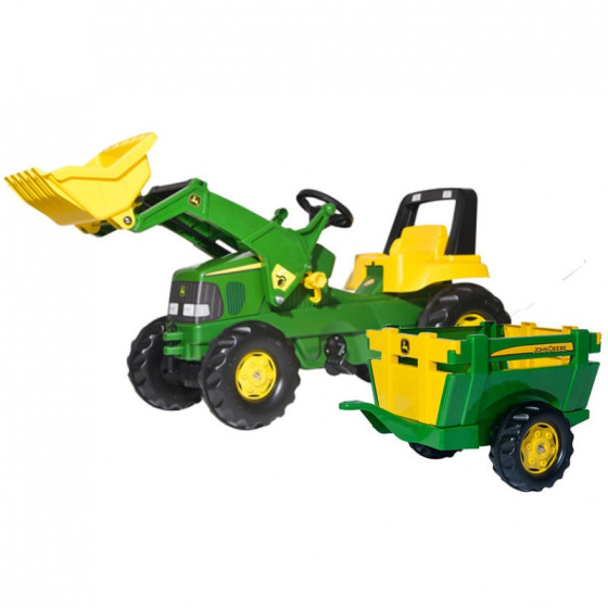 Koparka na pedały John Deere z przyczepką i łyżką / Rolly toys