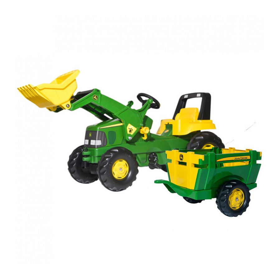 Koparka na pedały John Deere z przyczepką i łyżką / Rolly toys