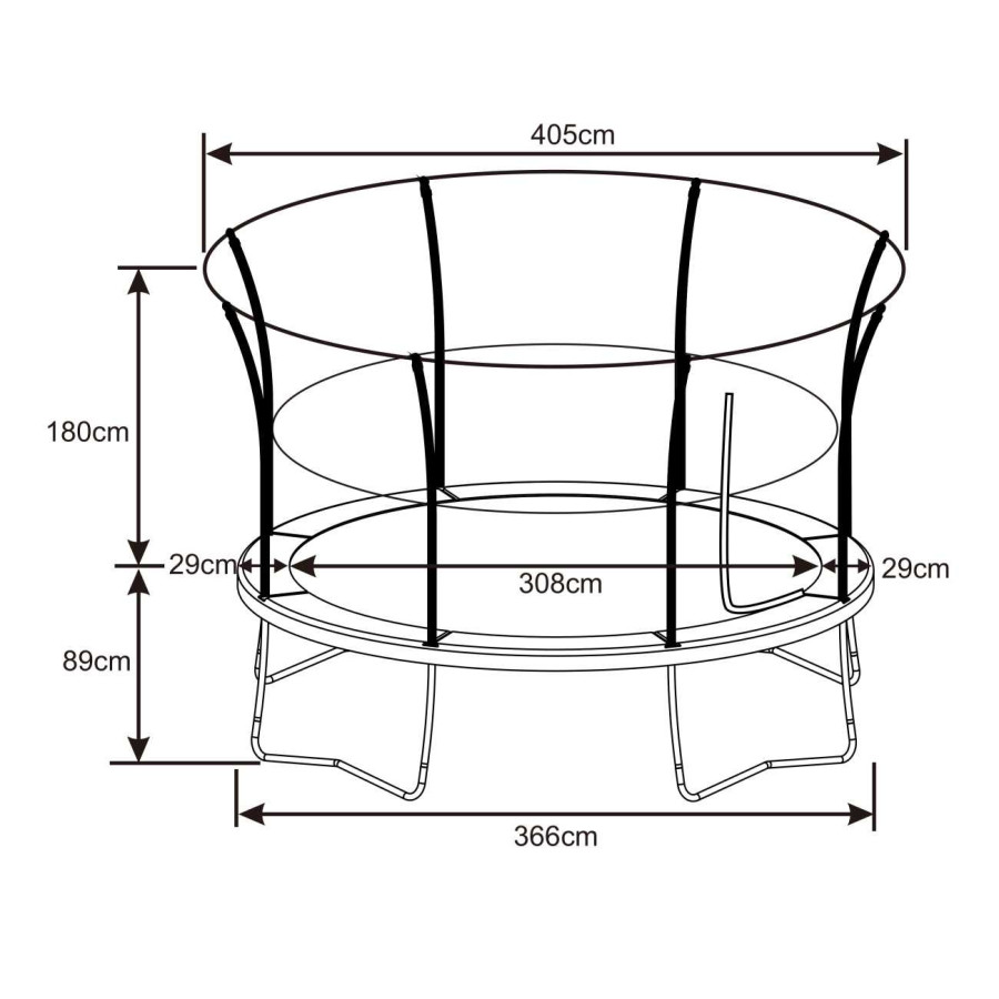 Trampolina Denver czarna 366 cm + siatka / Axi