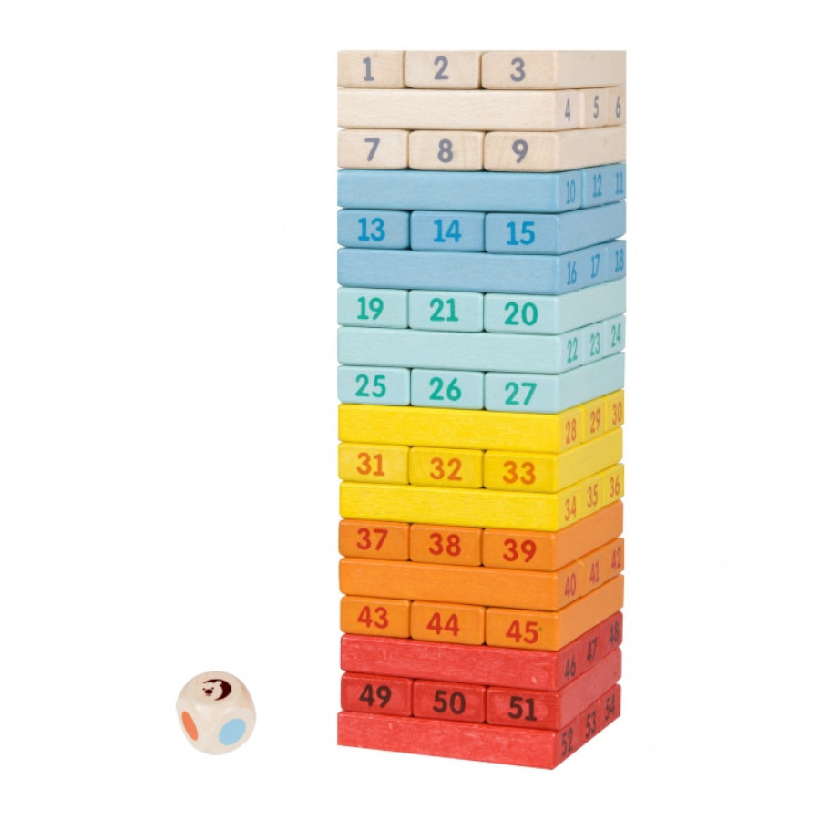 Kolorowa wieża Jenga z liczbami / Classic world