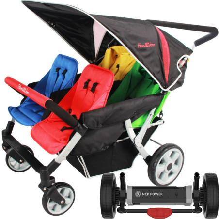 Wózek spacerowy do żłobka Lidoo Star 4-osobowy z napędem / Familidoo