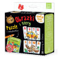 Gra puzzle Obrazki i litery + Książeczka z naklejkami / Aksjomat