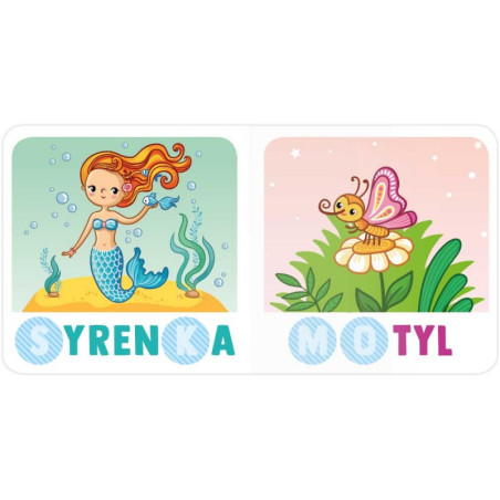 Gra puzzle Obrazki i litery + Książeczka z naklejkami / Aksjomat