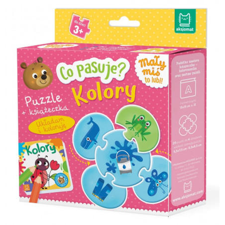 Gra układanka Co pasuje? Kolory + Kolorowanka / Aksjomat