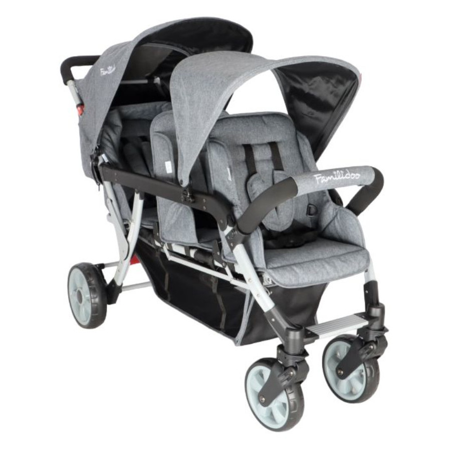 Wózek spacerowy do żłobka Lidoo Ergondrive Grey 3-osobowy / Familidoo