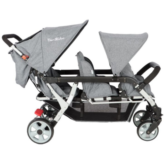 Wózek spacerowy do żłobka Lidoo Ergondrive Grey 3-osobowy / Familidoo