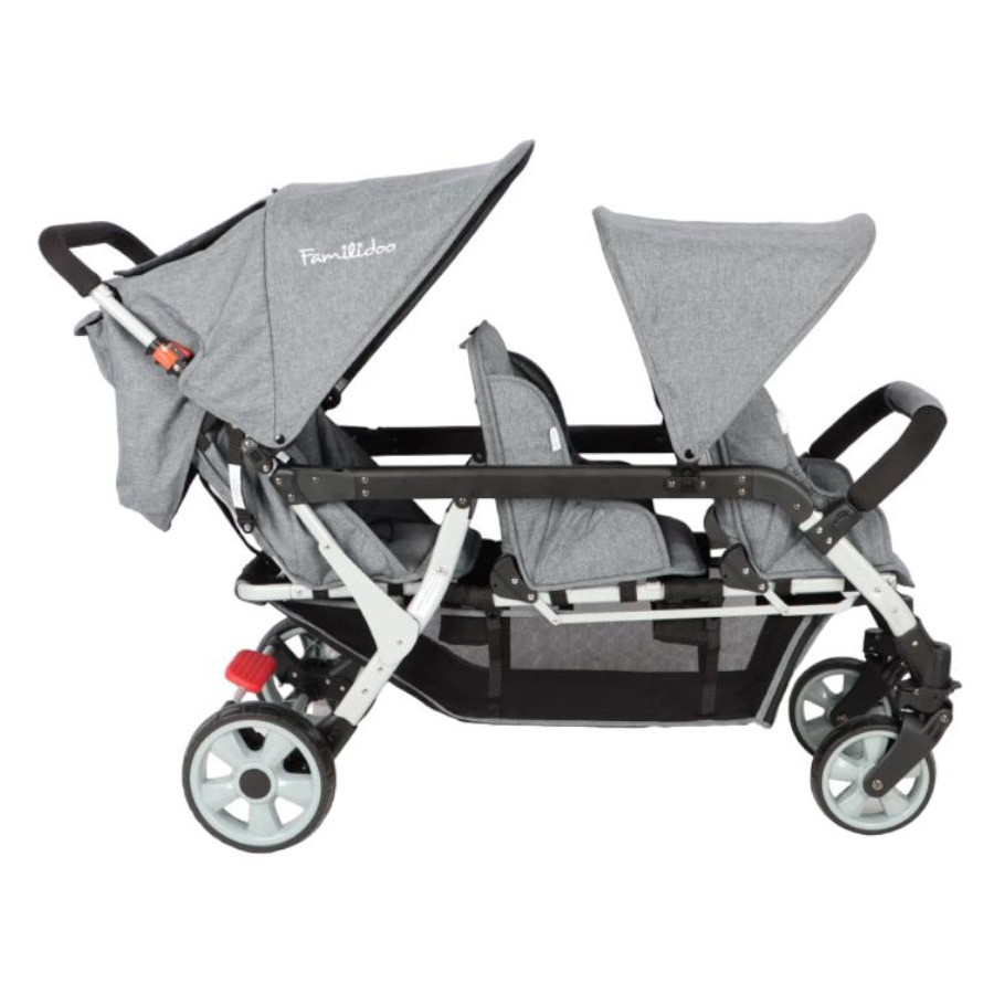 Wózek spacerowy do żłobka Lidoo Ergondrive Grey 3-osobowy / Familidoo