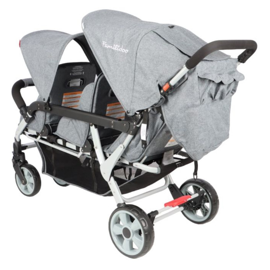 Wózek spacerowy do żłobka Lidoo Ergondrive Grey 3-osobowy / Familidoo