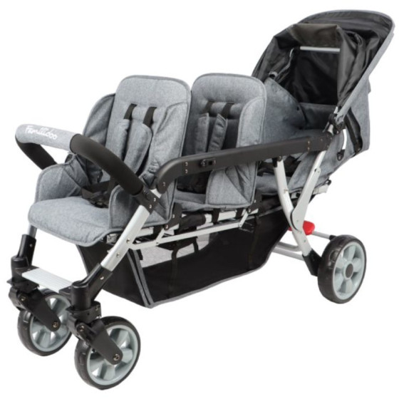 Wózek spacerowy do żłobka Lidoo Ergondrive Grey 3-osobowy / Familidoo