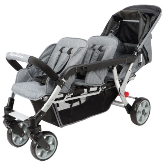 Wózek spacerowy do żłobka Lidoo Ergondrive Grey 3-osobowy / Familidoo