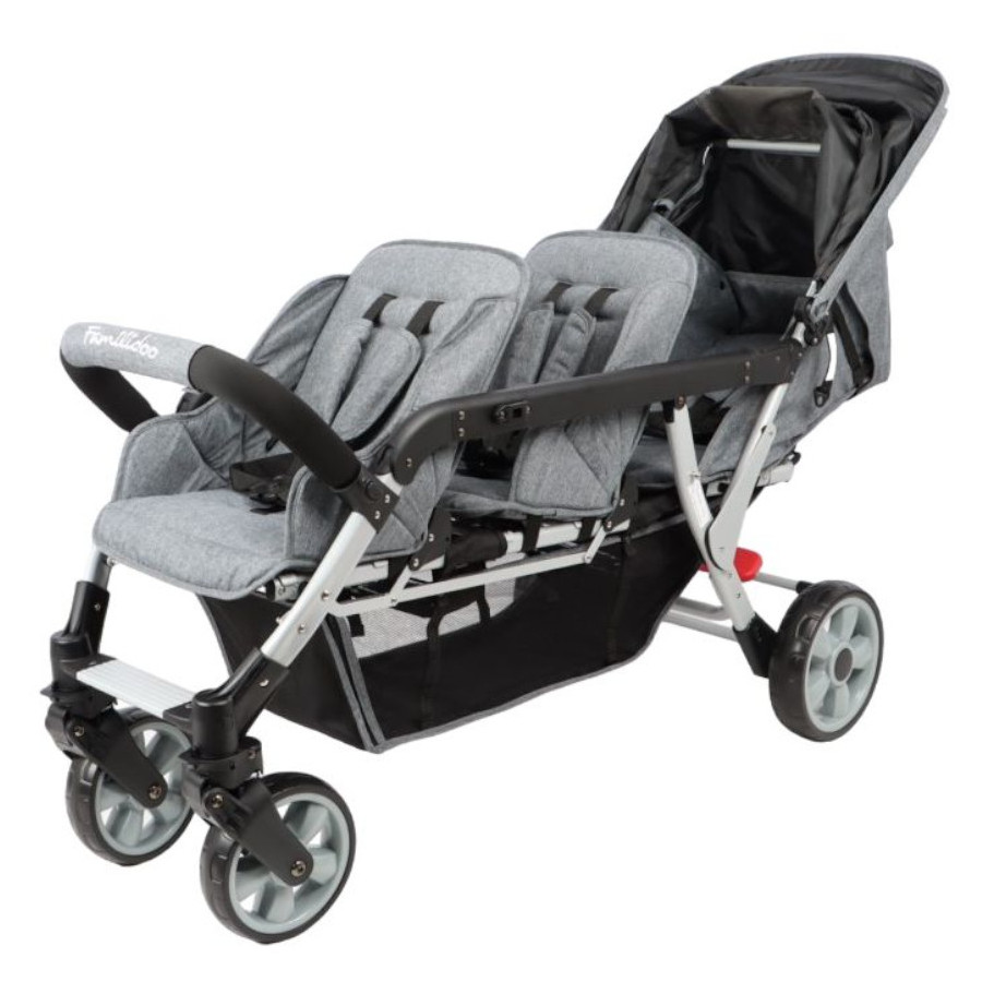 Wózek spacerowy do żłobka Lidoo Ergondrive Grey 3-osobowy / Familidoo