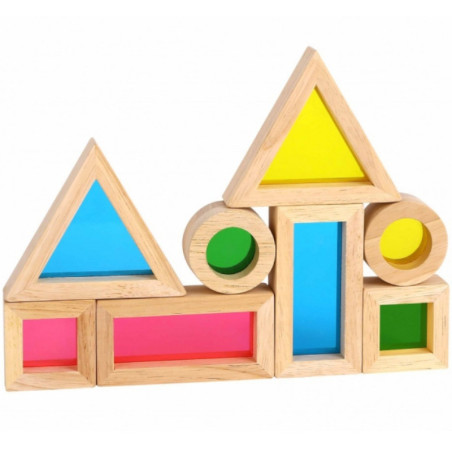 Klocki sensoryczne kolorowe lustra 8 el. / Tooky toy