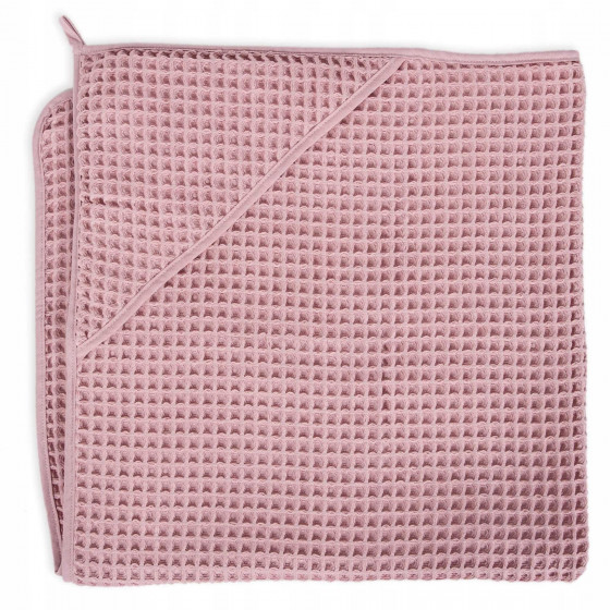 Ręcznik dla niemowlaka Waffle Line Silver Pink 100x100 / Ceba Baby
