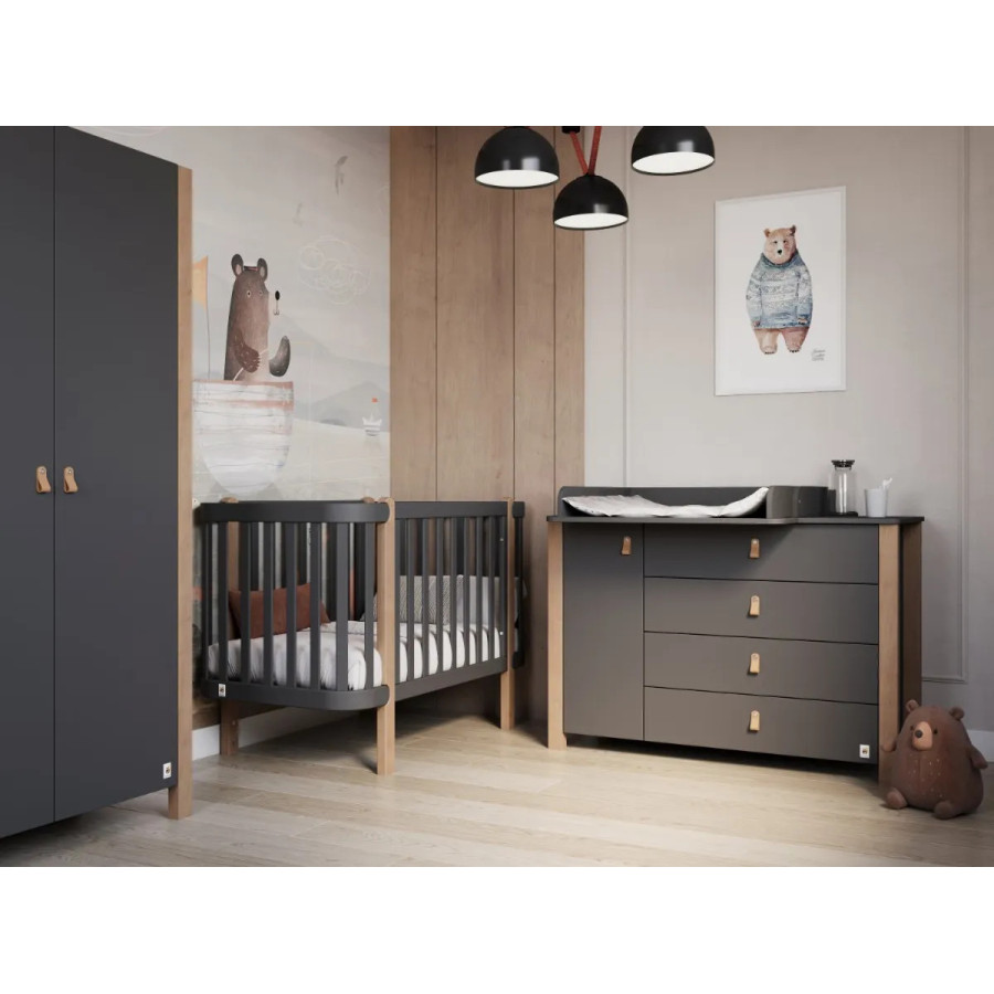 Łóżeczko dziecięce Étude Antracytowe 120x60 cm / YappyKids