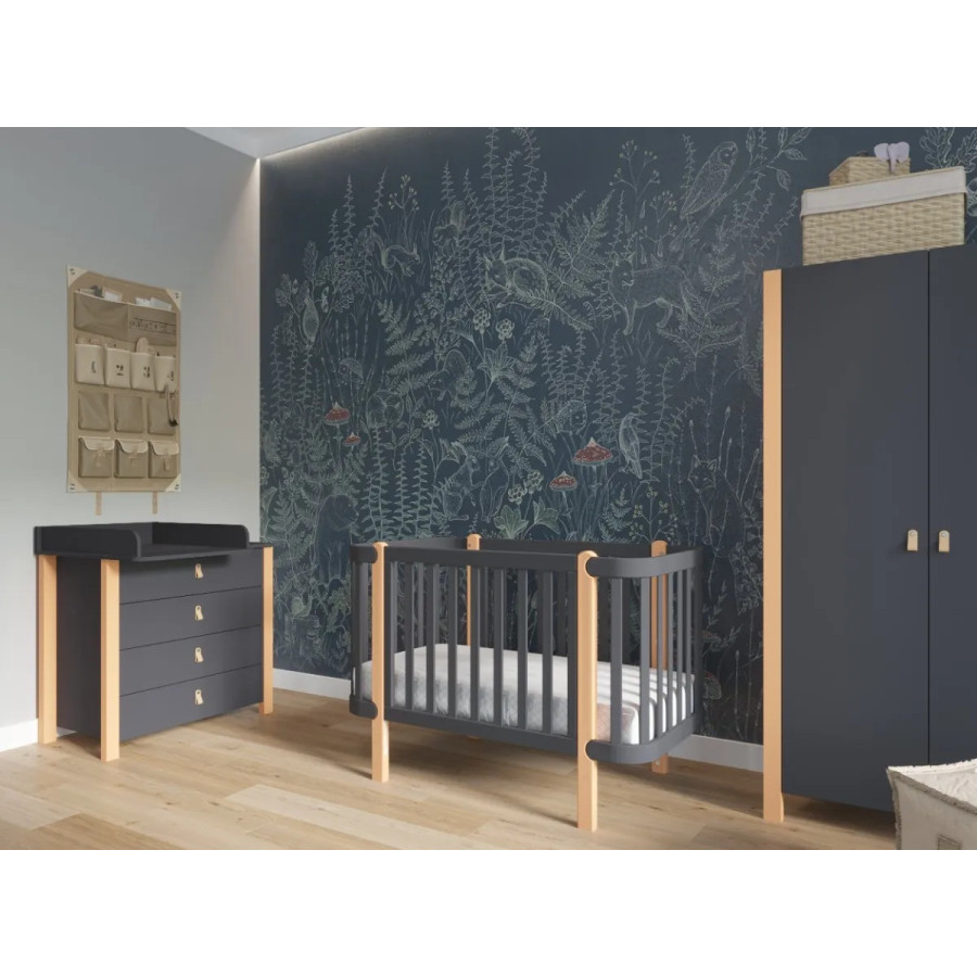 Łóżeczko dziecięce Étude Antracytowe 120x60 cm / YappyKids