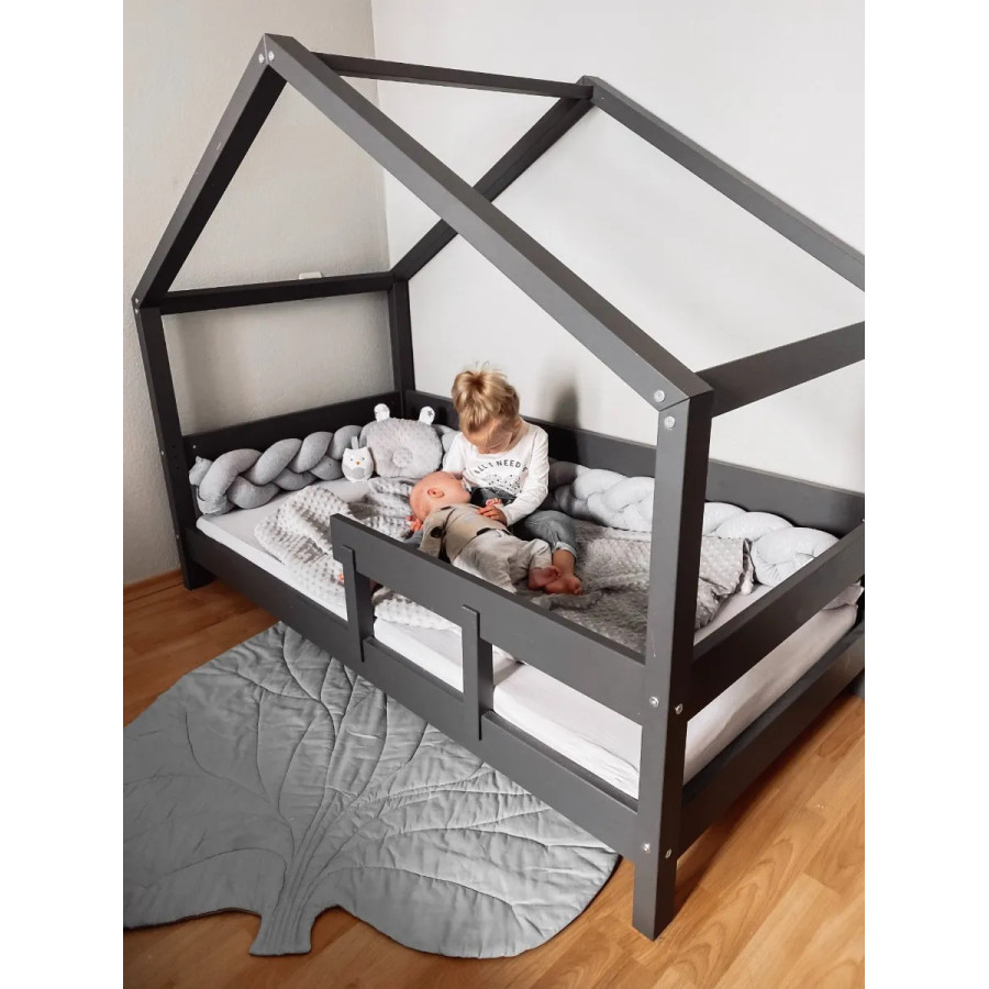 Łóżeczko młodzieżowe Hytte Antracytowe 160x80 cm / YappyKids