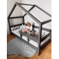 Łóżeczko młodzieżowe Hytte Antracytowe 160x80 cm / YappyKids