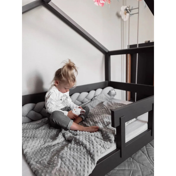 Łóżeczko młodzieżowe Hytte Antracytowe 160x80 cm / YappyKids