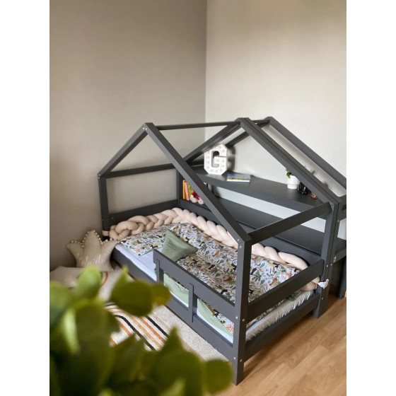 Łóżeczko młodzieżowe Hytte Antracytowe 160x80 cm / YappyKids