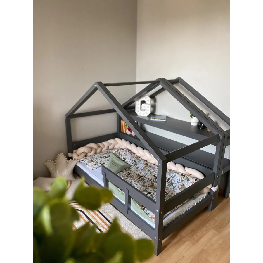 Łóżeczko młodzieżowe Hytte Antracytowe 160x80 cm / YappyKids