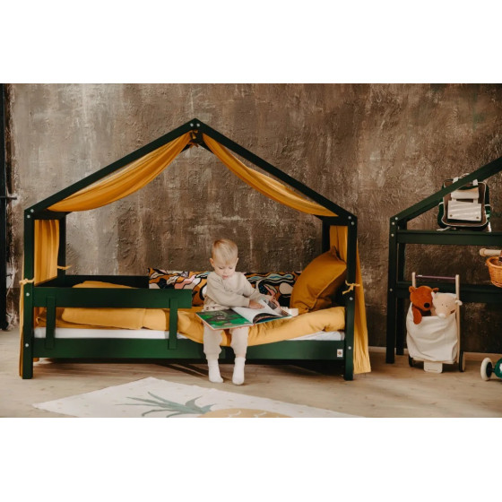 Łóżeczko młodzieżowe Hytte Zielone 160x80 cm / YappyKids