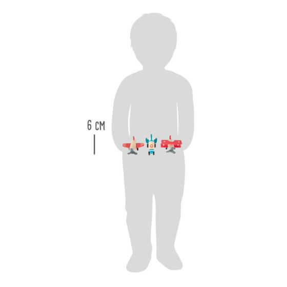 Nakręcane samolociki i rakieta 3 szt. / Small Foot Design