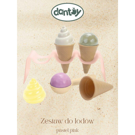 Zestaw do lodów pastel pink / Dantoy