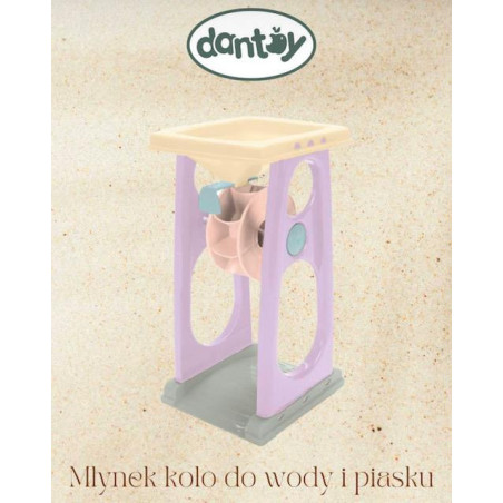 Młynek koło do wody i piasku pastel lila / Dantoy