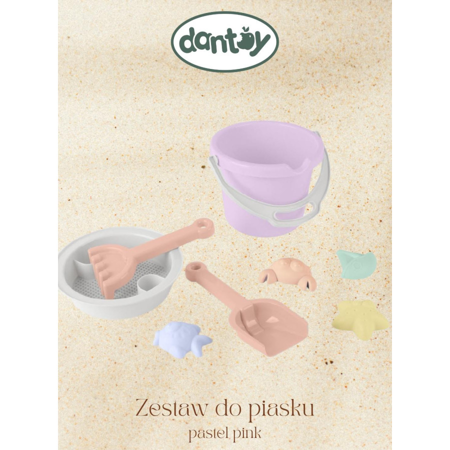 Zestaw do piasku pastel pink 8 el. / Dantoy