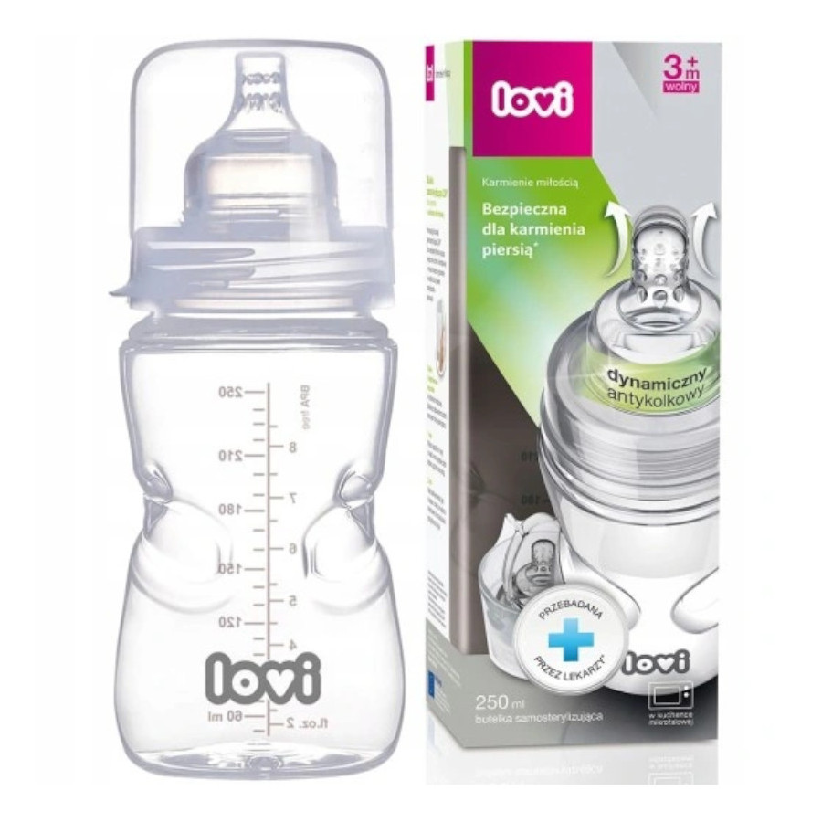 Butelka samosterylizująca 250 ml 3m+ / Lovi Butelka samosterylizująca 250 ml 3m+ / Lovi