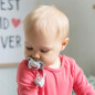 Tasiemka do smoczka z klipsem szara kropki / Babyono