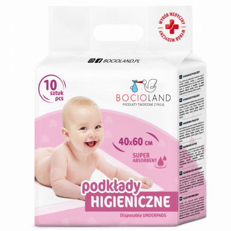 Podkłady higieniczne jednorazowe 40x60 cm 10 szt. / Bocioland