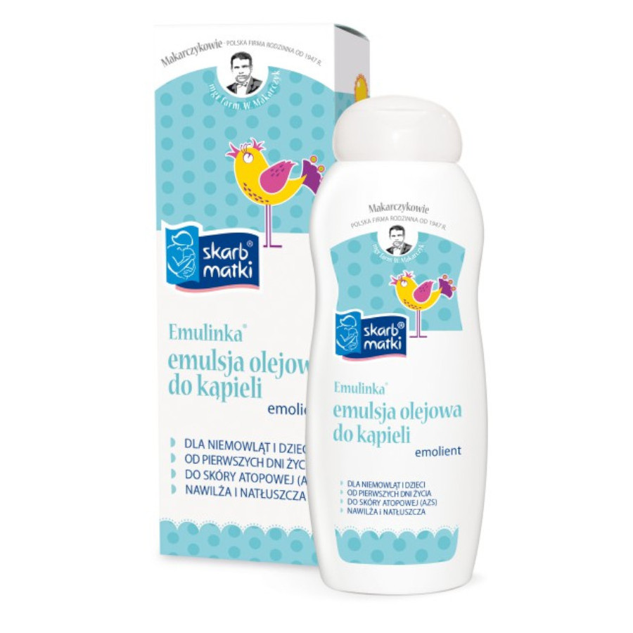 Emulinka emulsja olejowa do kąpieli dla niemowląt i dzieci 250 ml / Skarb Matki