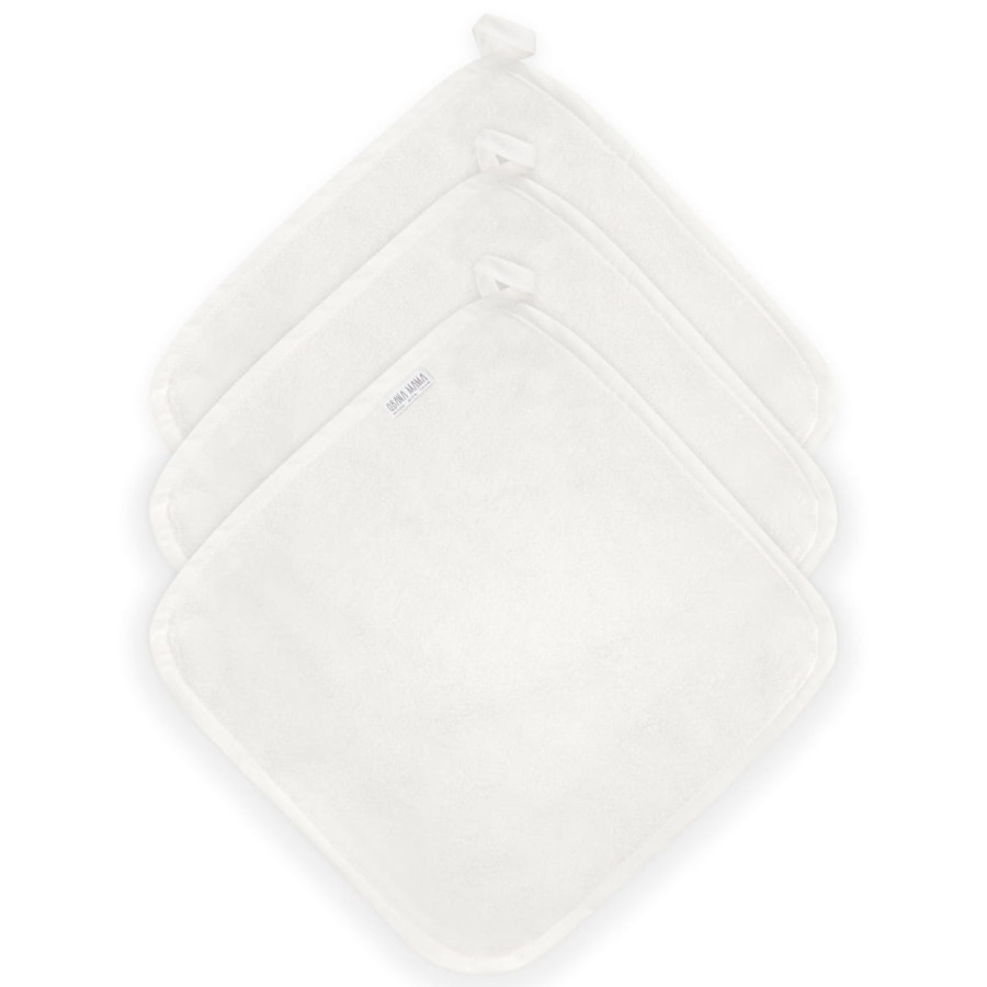 Myjki-r臋czniczki bambusowe 3pak Ecru / Qbana Mama Myjki-r臋czniczki bambusowe 3pak Ecru / Qbana Mama